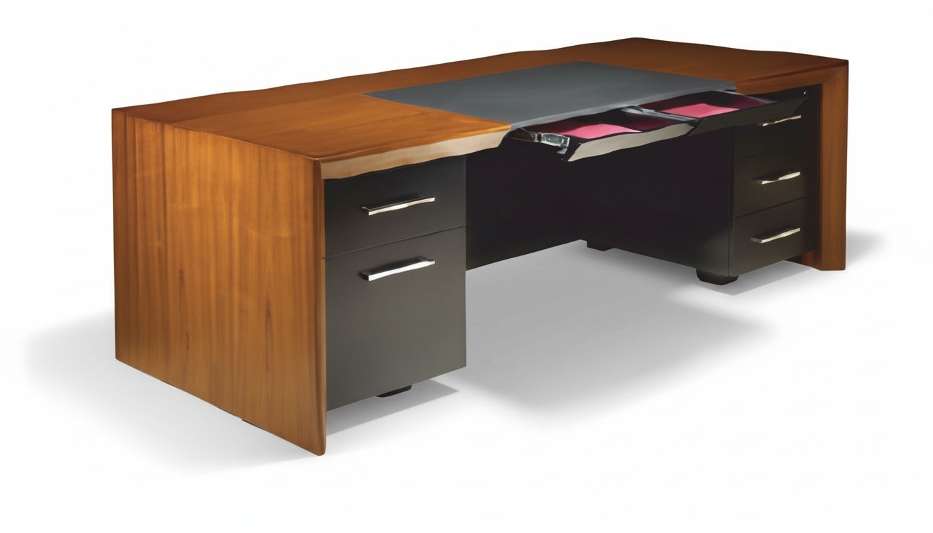Bürotisch Braun Tisch Holz Modern Stil Rechteckig Arbeitszimmer Büro