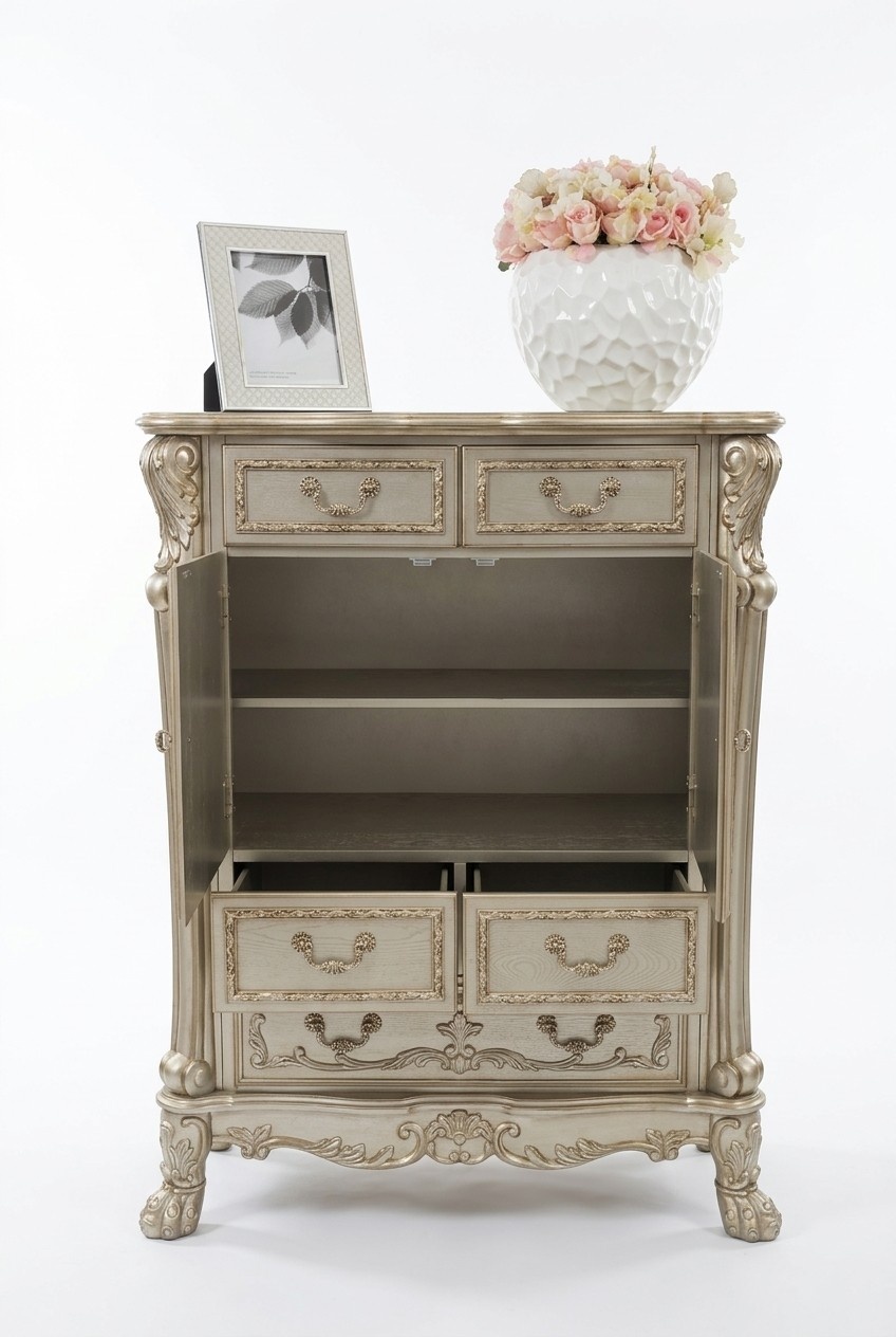 Buffet Anrichte Kommode Echte Handarbeit Holz Barock Rokoko Anrichten
