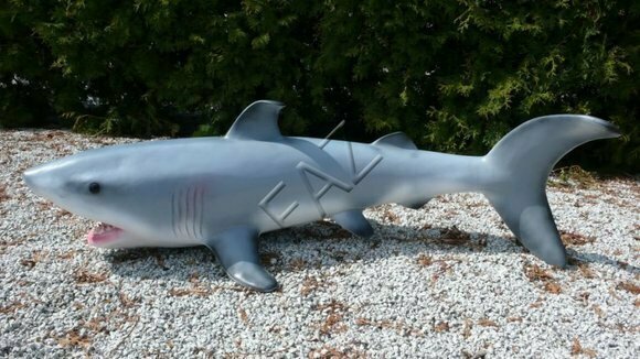 Statuen Fisch Hai Figur Garten Statue Skulptur Figuren Skulpturen Dekoration