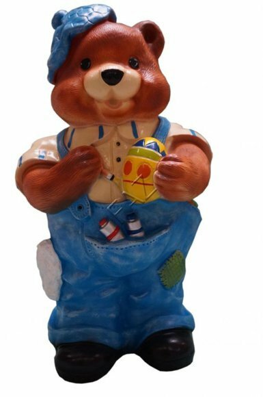 Design Teddy Bär Maler Figur Statue Skulptur Figuren Skulpturen Dekoration