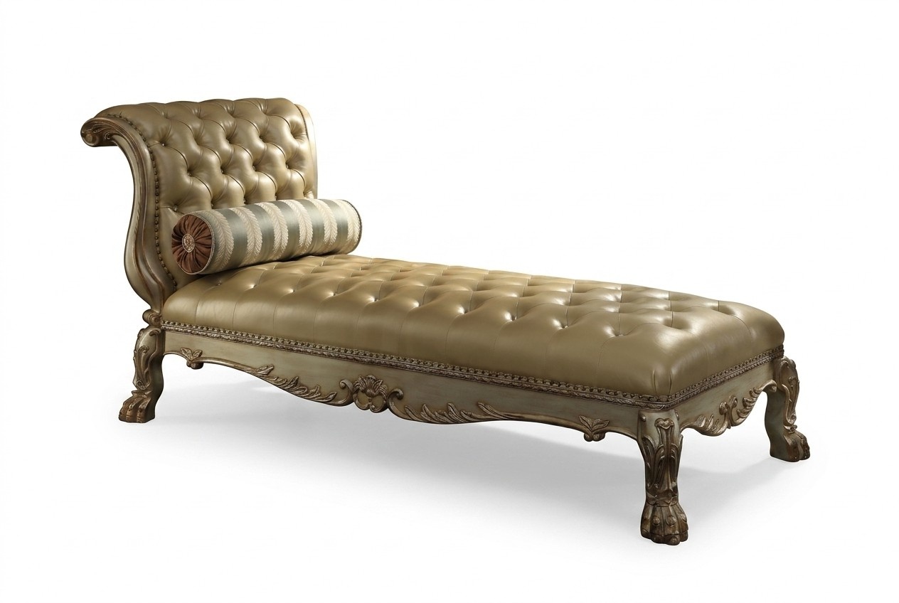 Chaiselongues Chesterfield Liege Chaise Leder Sofa Goldene Liegen