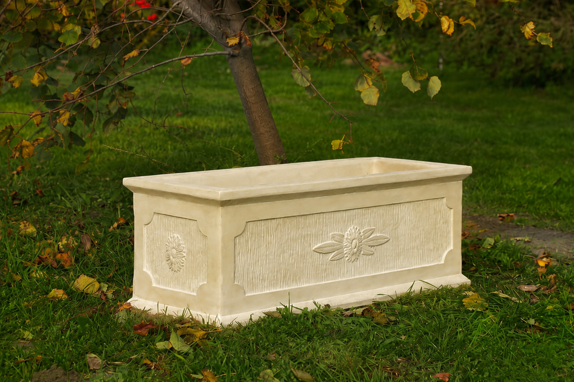 Pflanzgefäß Blumenkasten Pflanztrog Blumentopf Kübel Topf Stein Garten Deko 2033