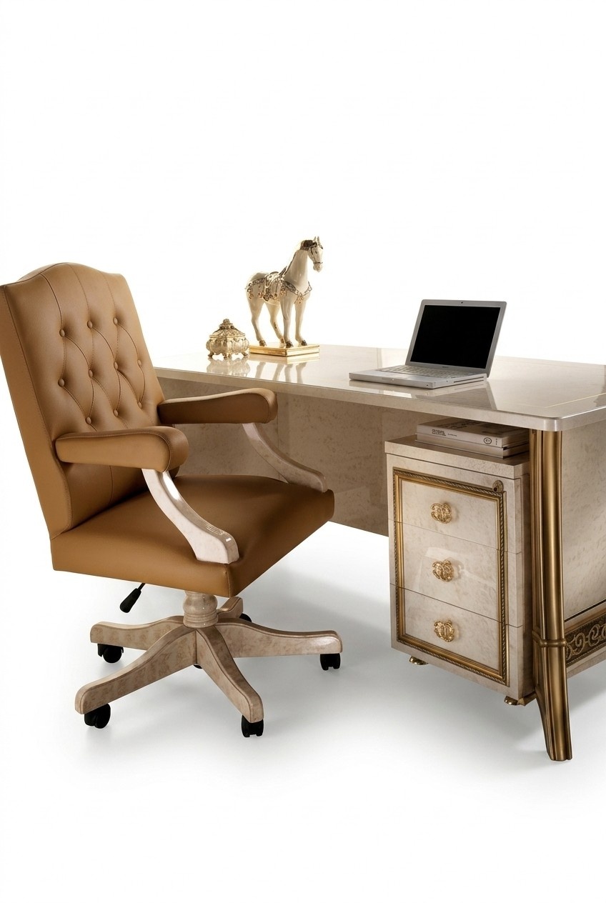 Chefsessel Bürosessel Office Sessel Stuhl Chef Leder Barock Rokoko Designer