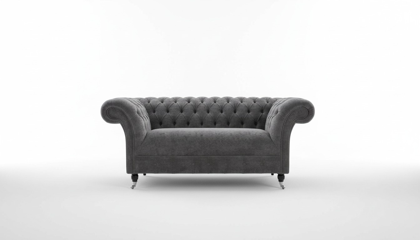 Cheserfield Samt Sofa 2 Sitzer Designer Couchen Couch Stoff Polster
