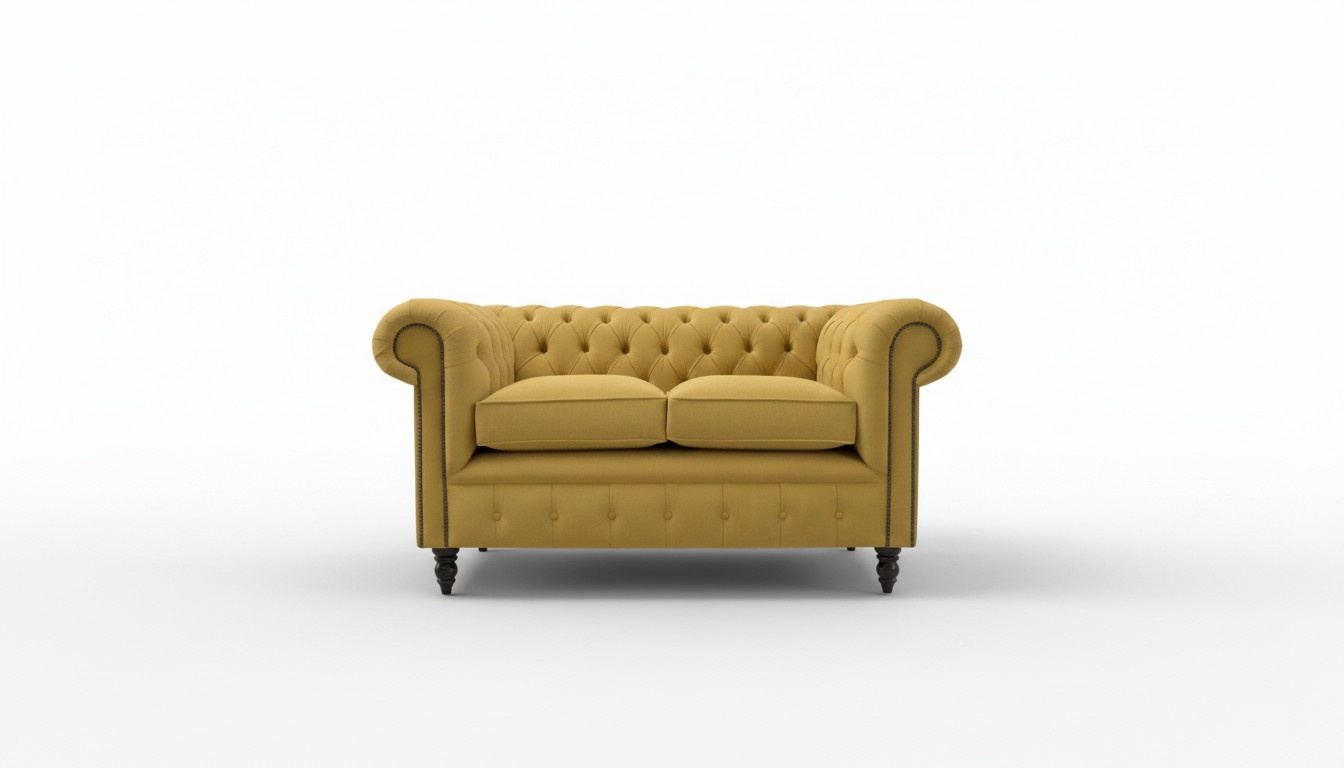 Cheserfield Samt Sofa 2 Sitzer Designer Couchen Couch Textil Stoff