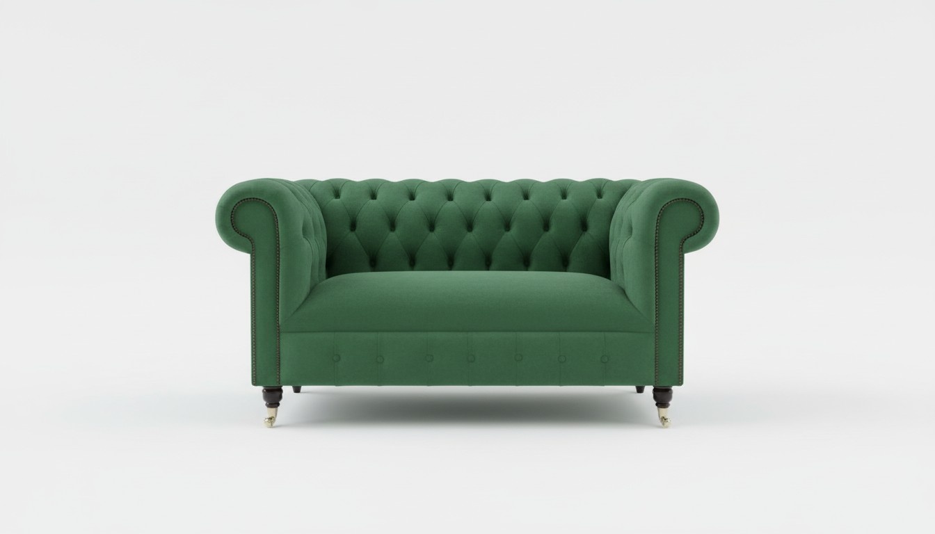 Cheserfield Samt Sofa 2 Sitzer Designer Couchen Couch Textil Stoff