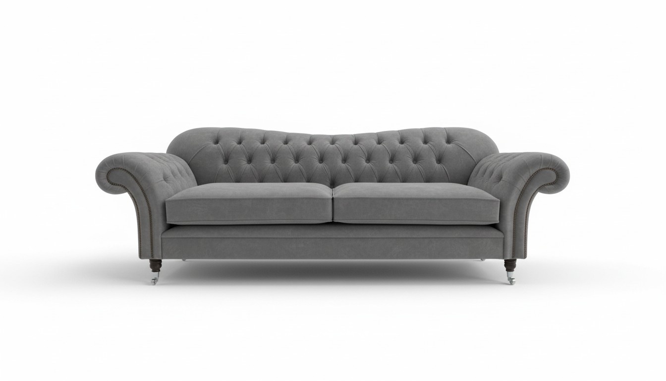 Cheserfield Samt Sofa 3 Sitzer Designer Couchen Couch Textil Stoff
