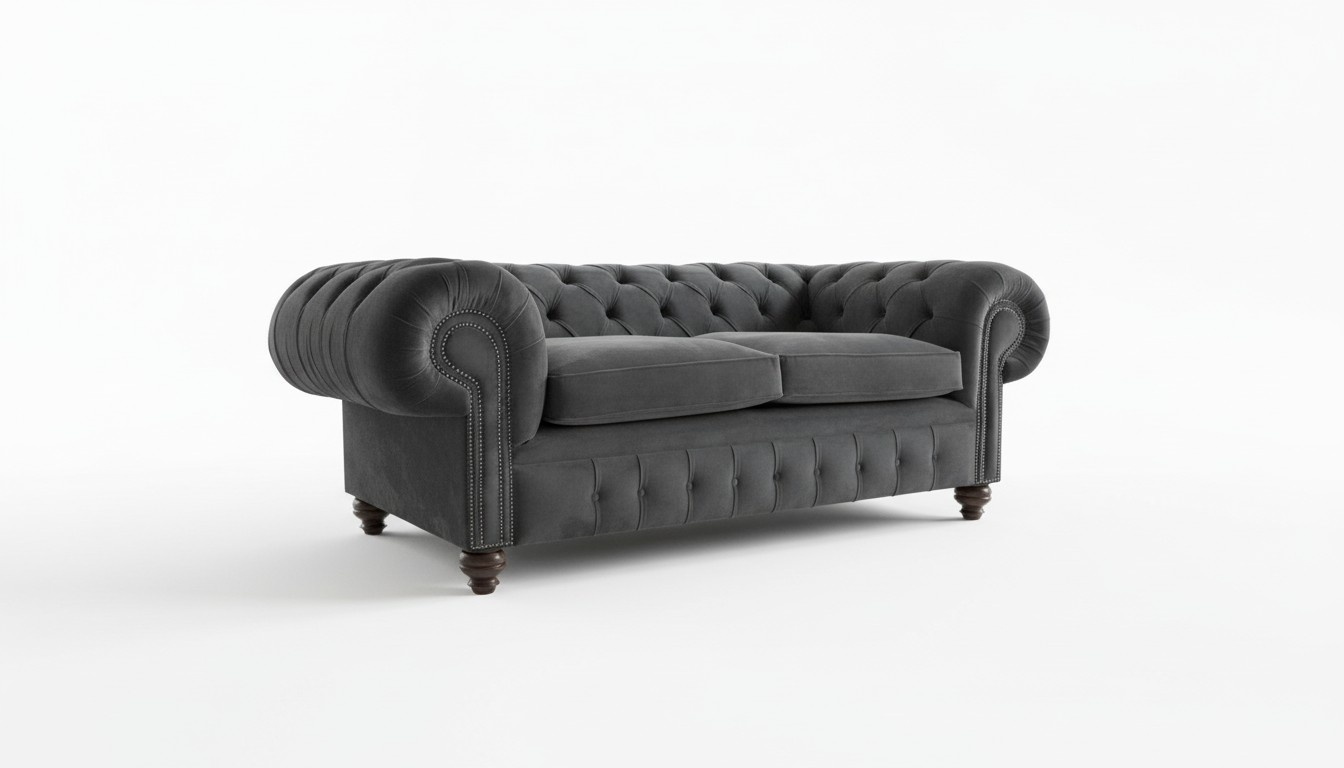 Cheserfield Samt Sofa 3 Sitzer Designer Couchen Couch Textil Stoff