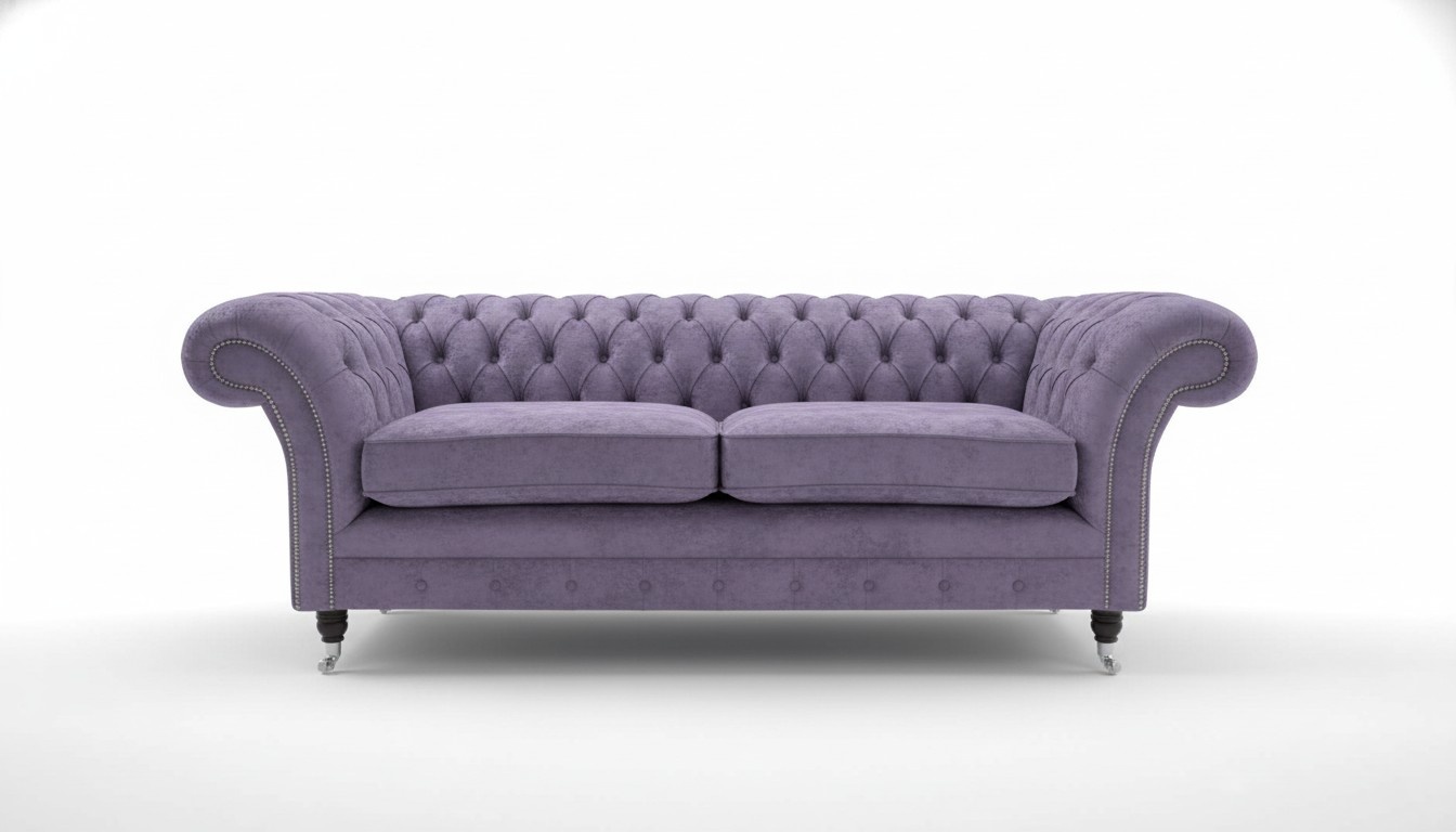 Cheserfield Samt Sofa 3 Sitzer Designer Couchen Couch Stoff Polster