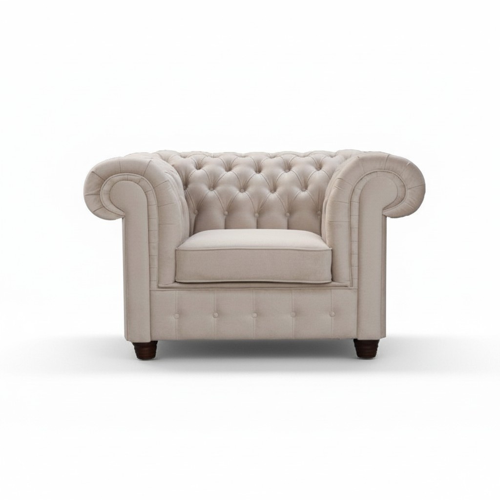 Chesterfield 1 Sitzer Fernsehsessel Club Lounge Relax Sessel Textil Leder Sofas