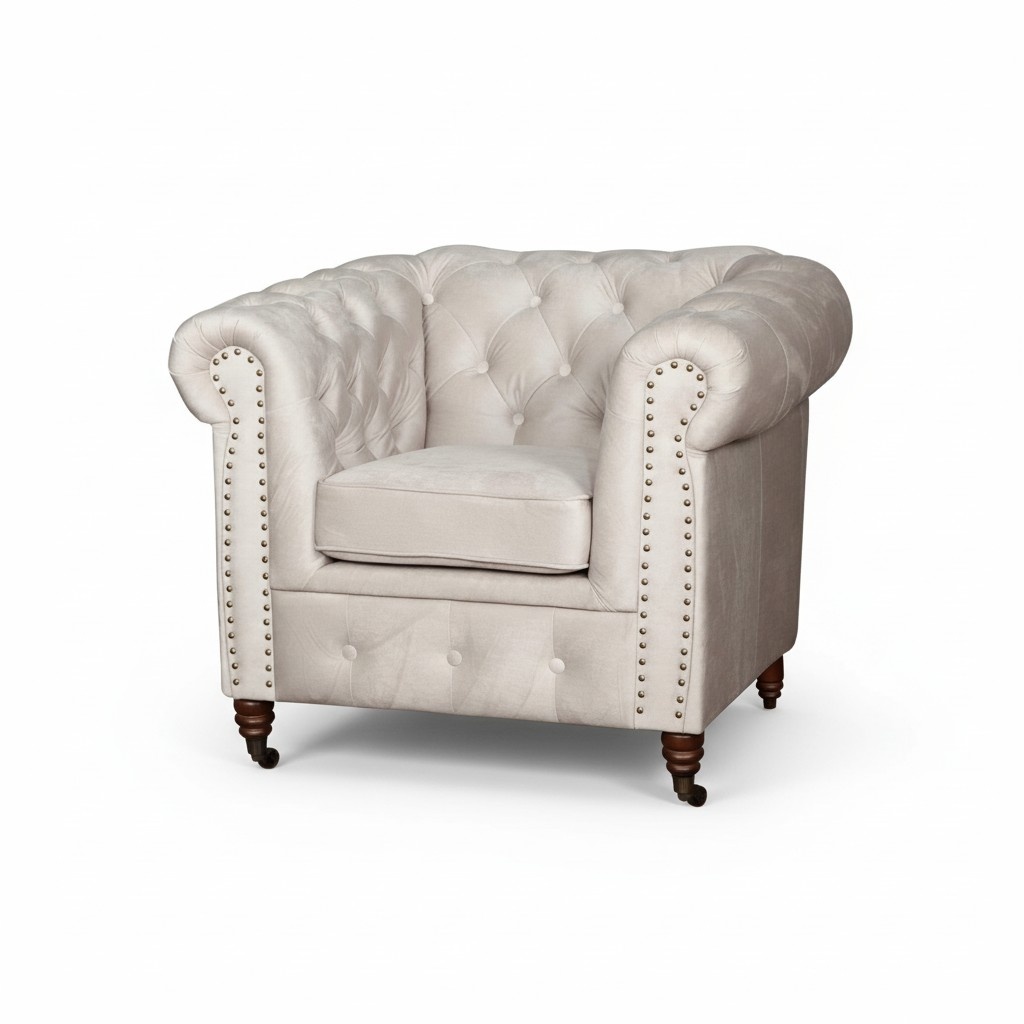 Chesterfield 1 Sitzer Fernsehsessel Club Lounge Relax Sessel Leder Textil Sofas