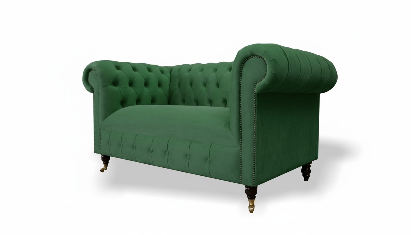 Chesterfield 2 Sitzer Designer Sofa Couch Polster Sofas Couchen Stoff Textil