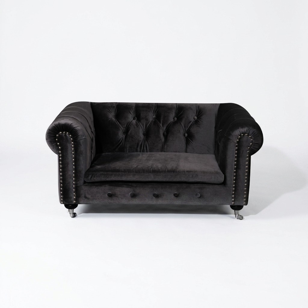 Chesterfield 2 Sitzers Klassische Luxus Barock Rokoko Sofa Textil
