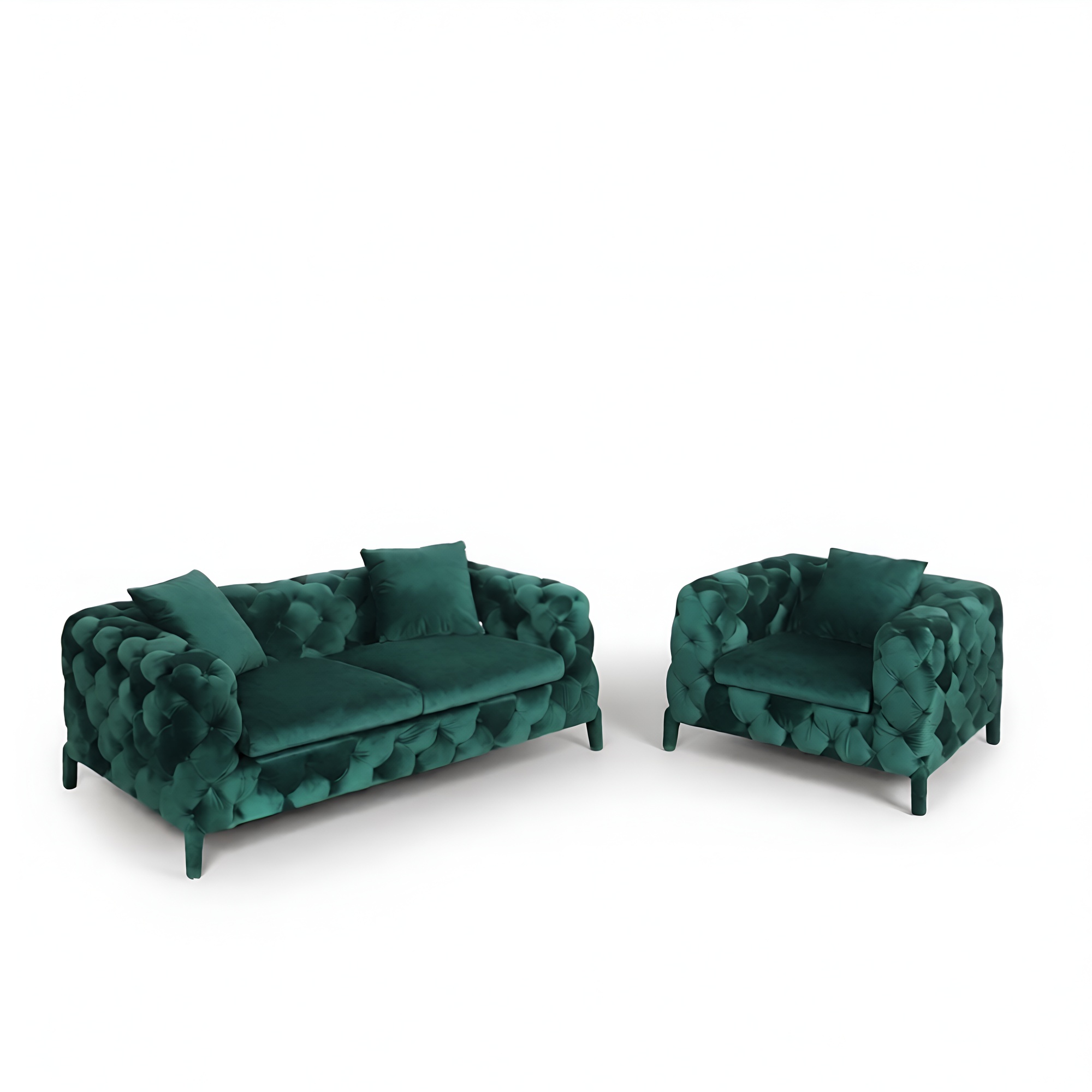 Chesterfield 3+1 Sitz Chesterfield Sofa Stoff Leder Couchen Polster