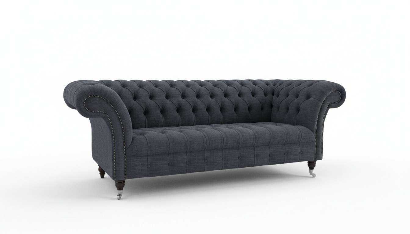 Chesterfield 3 Sitzer Couch Polster Sitz Textil Stoff Leder Couchen
