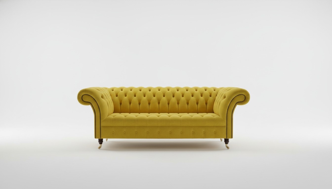 Chesterfield 3 Sitzer Couch Polster Sitz Textil Stoff Leder Couchen