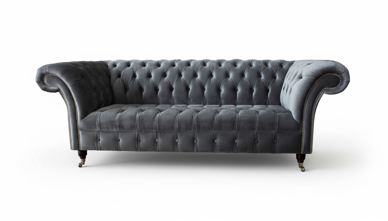 Chesterfield 3 Sitzer Design Sofa Polster Sofas Couchen Textil Dreisitzer