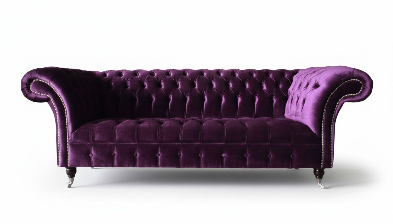 Chesterfield 3 Sitzer Design Sofa Polster Sitz Stoff Luxus Couchen Neu