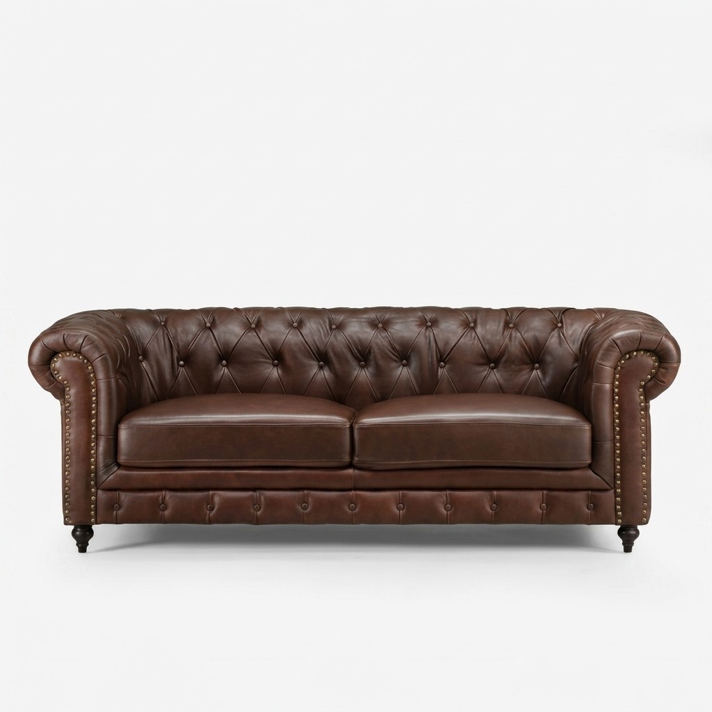 Chesterfield 3 Sitzer Klassische Luxus Barock Rokoko Sofa Textil Leder