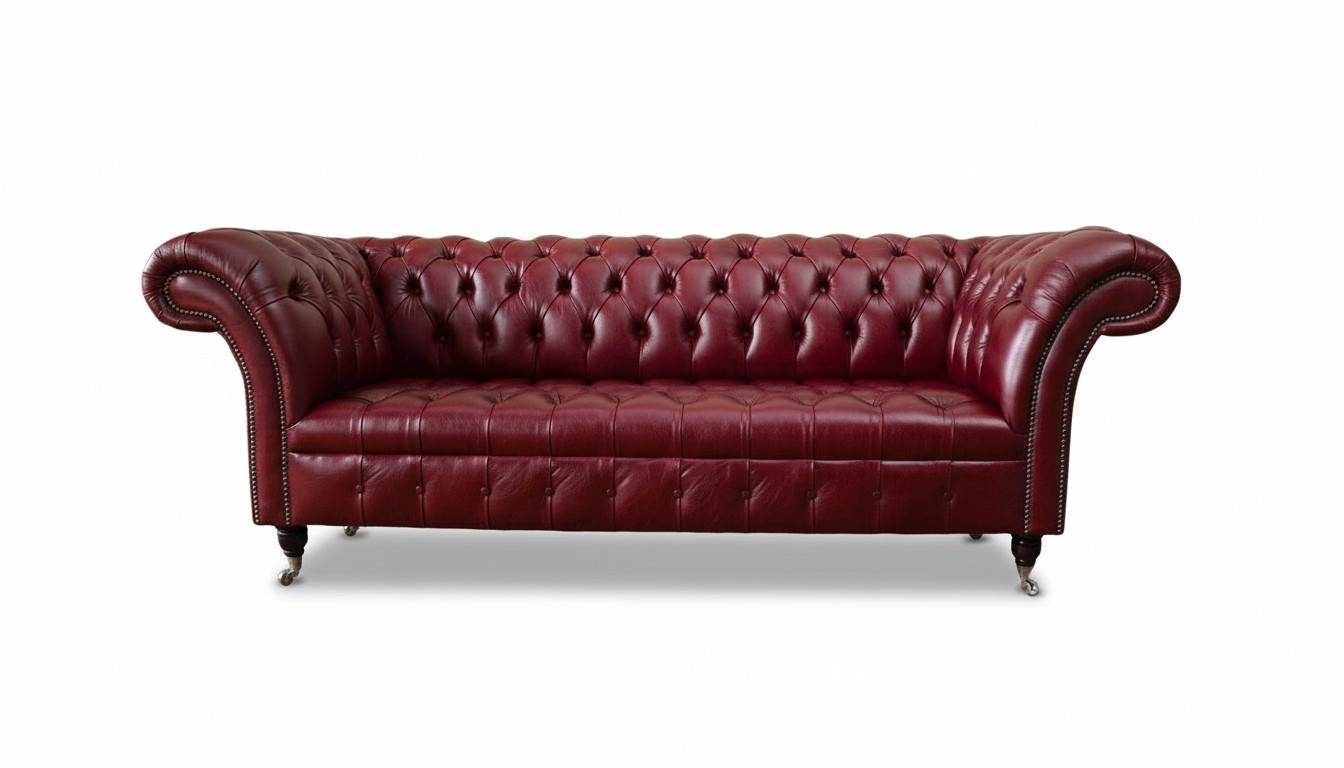 Chesterfield 3 Sitzer Leder Couch Polster Luxus Braun Sofa Möbel 230cm