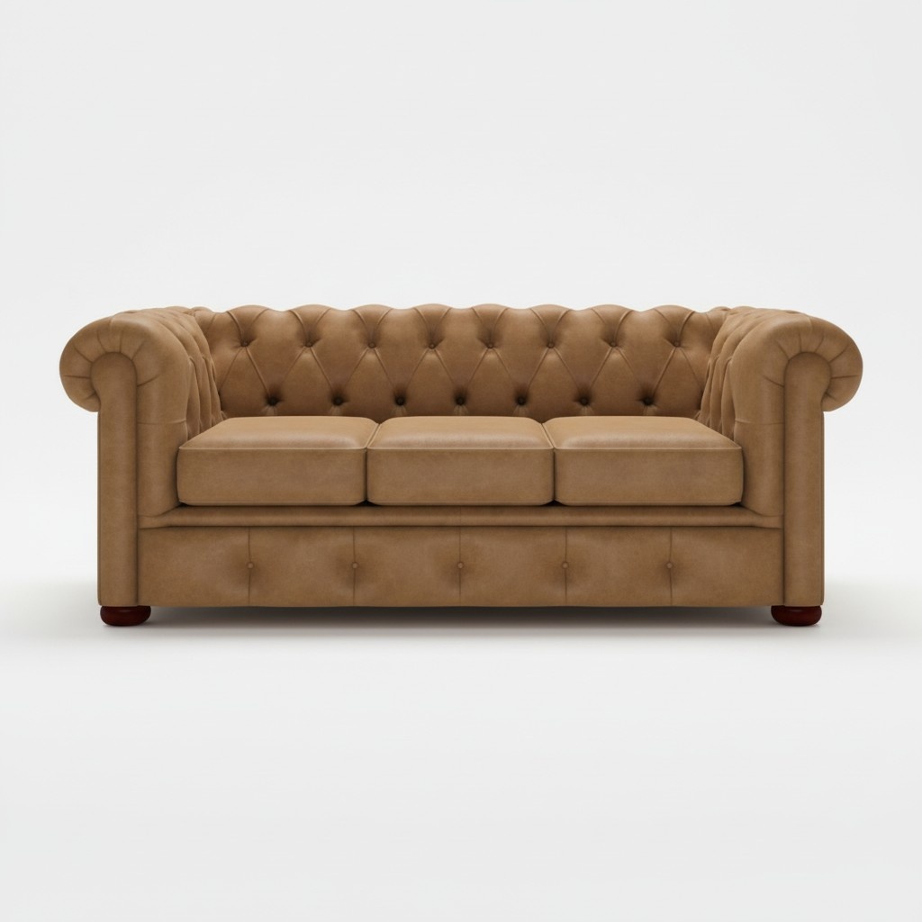 Chesterfield 3 Sitzer Polster Couch Antik Stil Leder Stoff Sofa Couchen