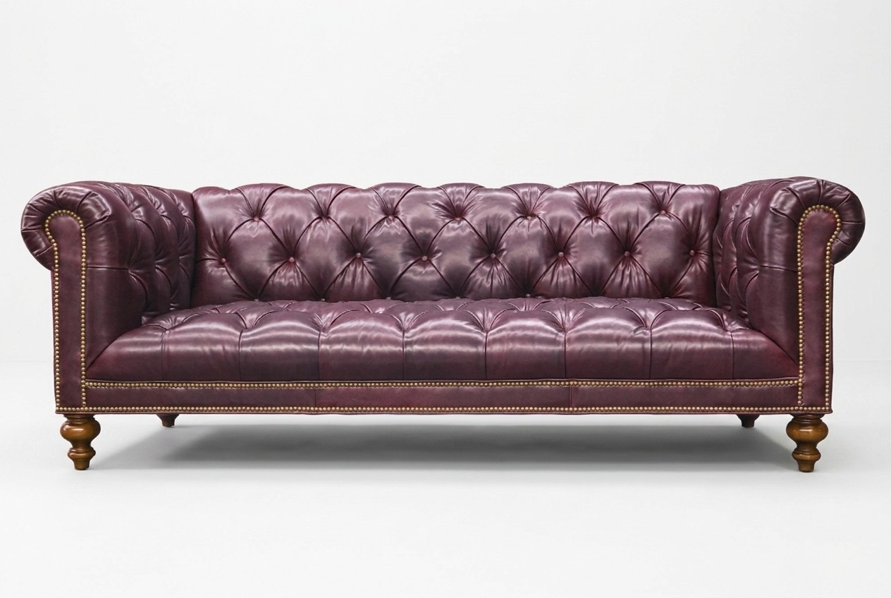 Chesterfield 3 Sitzer Sofa Ledersofa Couch Polster Sitz Garnitur 3er