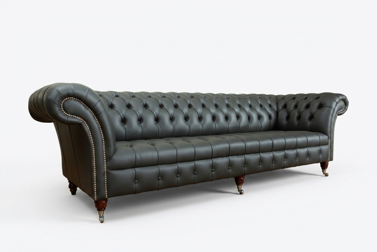 Chesterfield 4 Sitzer Big Sofa Couch Textil Leder Polster Sofas XXL Couchen Neu!