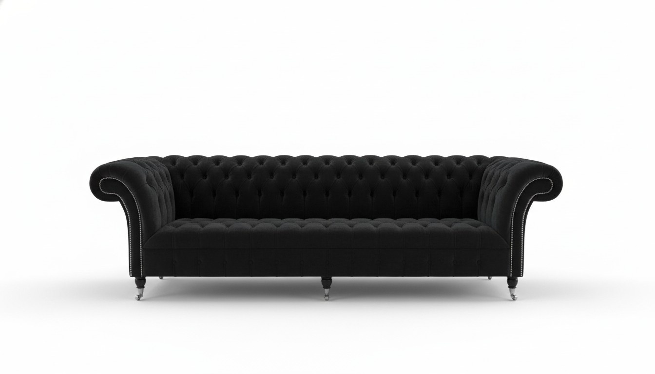 Chesterfield 4 Sitzer Couchen Luxus Textil Stoff Couchen Polster