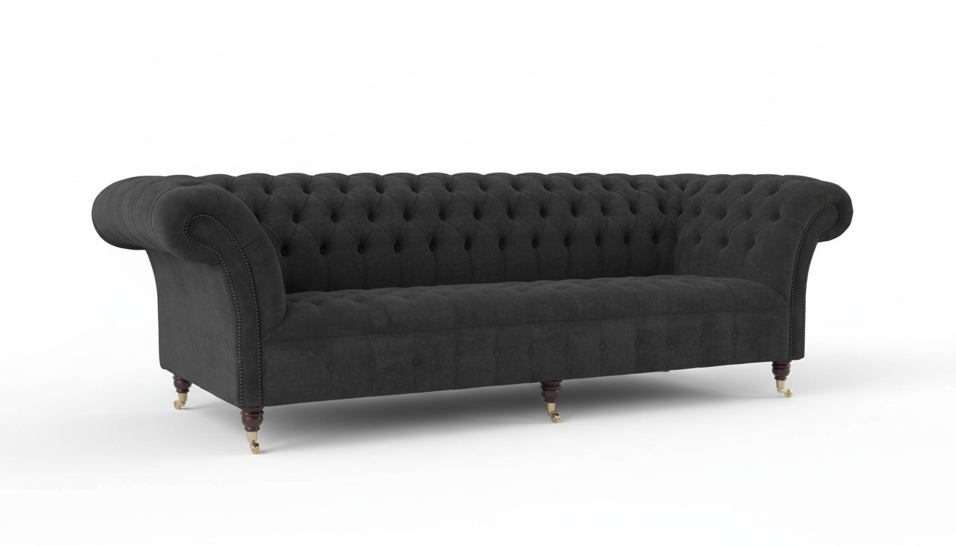 Chesterfield 4 Sitzer Couchen Luxus Stoff Couchen Polster Garnitur