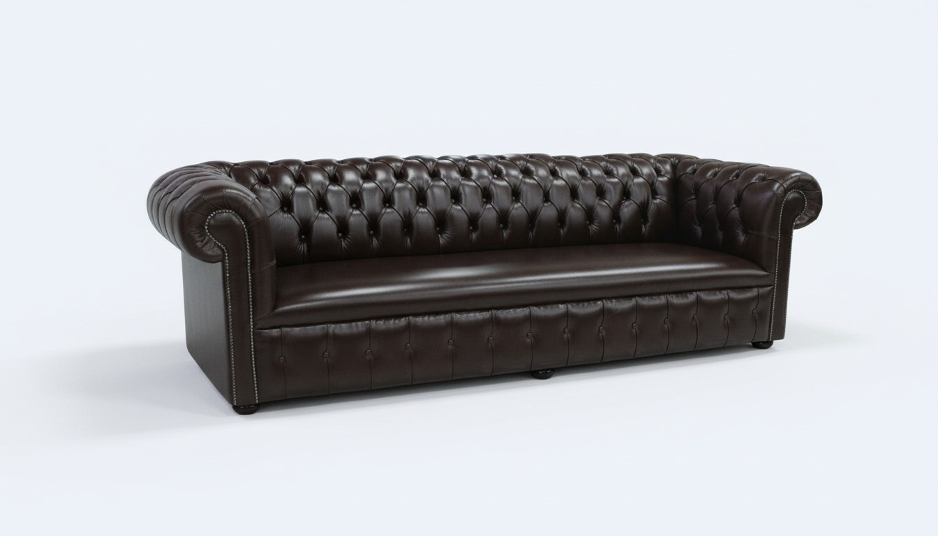Chesterfield 4 Sitzer Polster Couch Antik Stil Leder Stoff Sofa Couchen
