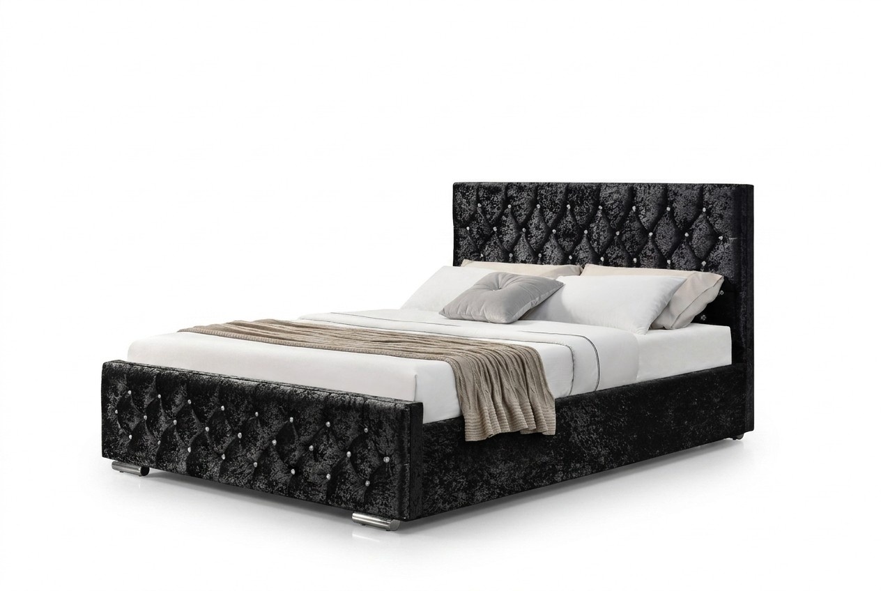 Chesterfield Bett Design Schlafzimmer Englisches Betten 140x200cm Textil