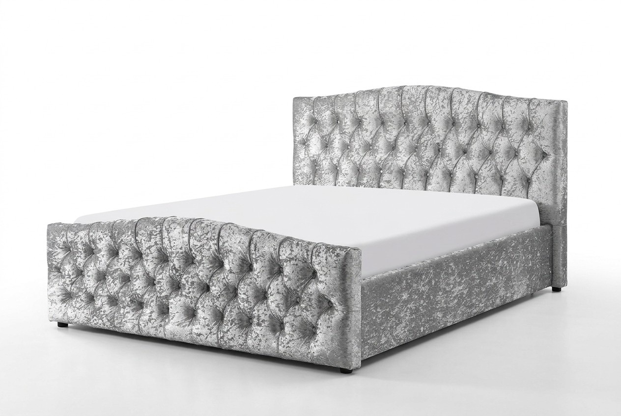 Chesterfield Bett Design Schlafzimmer Englisches Polster Betten 200x200cm
