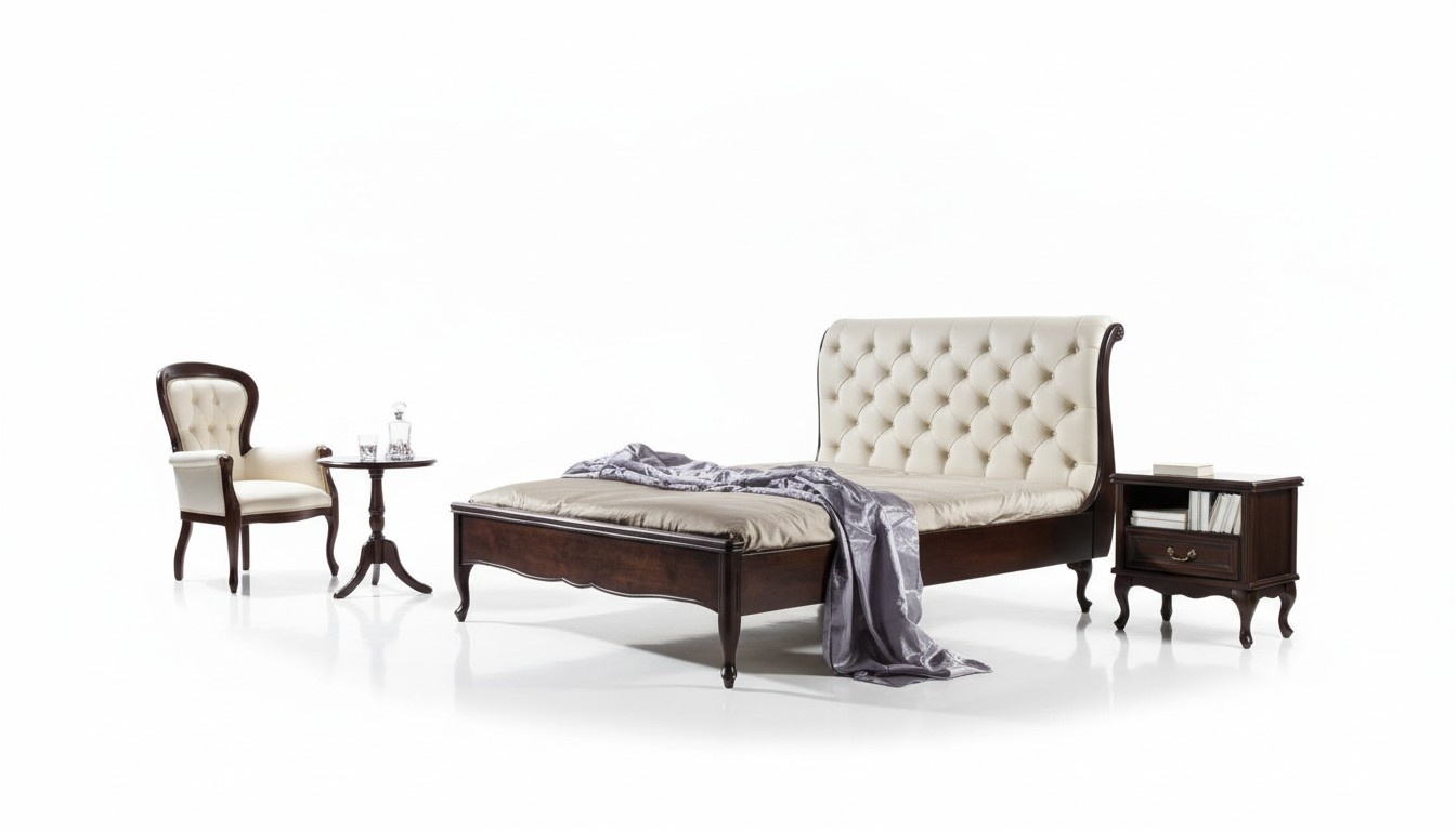 Chesterfield Bett Doppelbett Echtes Leder Polster Betten mit Swarovski möglich