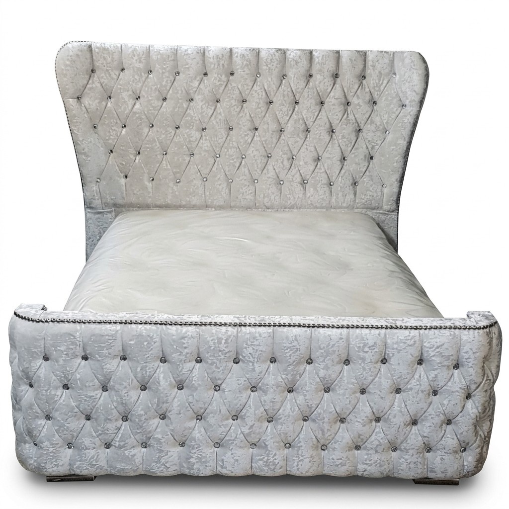 Chesterfield Bett Schlafzimmer Betten Textil 180x200cm Samt Big Hotel
