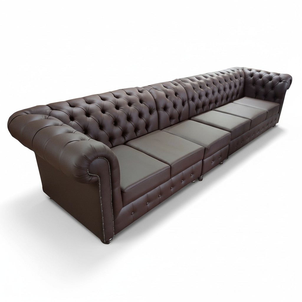 Chesterfield Big Sofa Couchen Ledersofa xxl Big Sofas Braun Couch 6 Sitzer