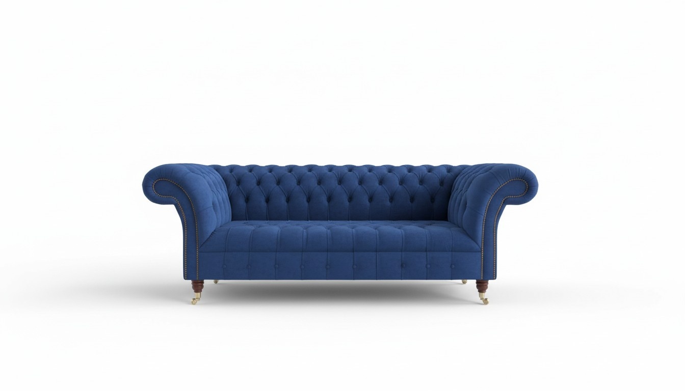 Chesterfield Big Textil Design Wohnzimmer Couch Sofa Polster 3 Sitz