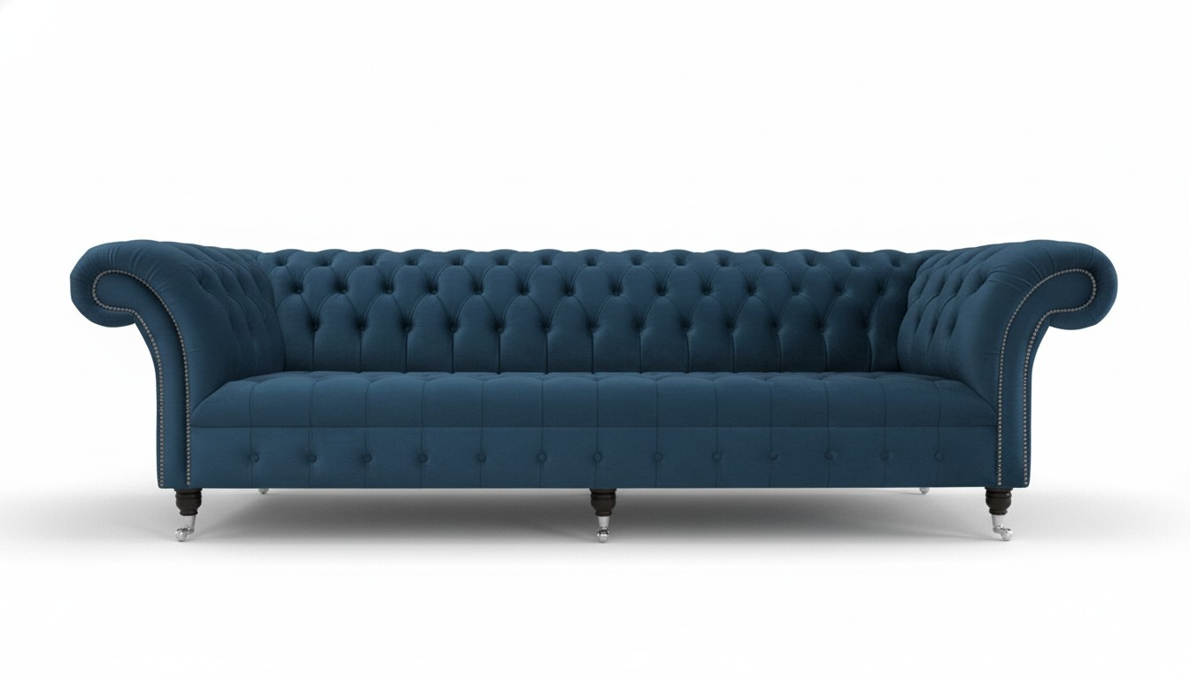 Chesterfield Big Textil Design Wohnzimmer Couch Sofa Polster 4 Sitz