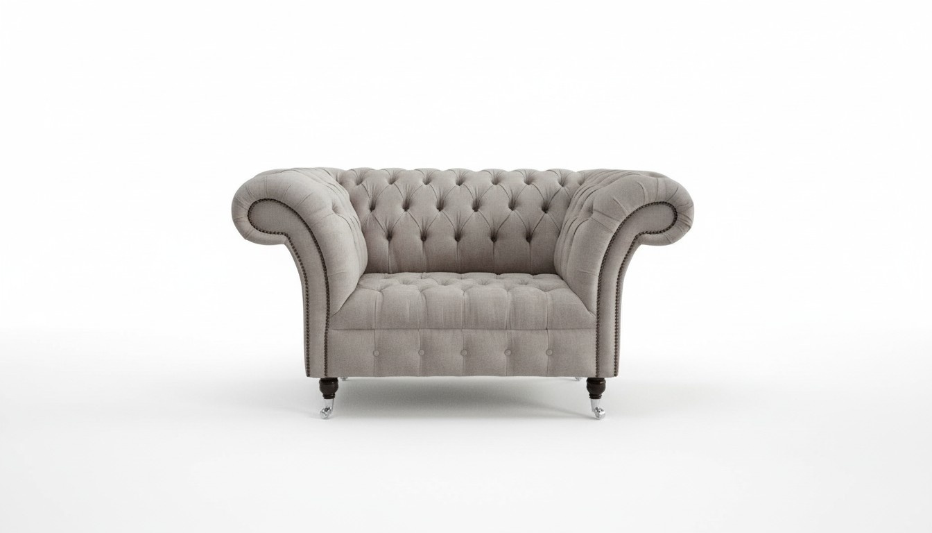 Chesterfield Big Textil Design Wohnzimmer Couch Sofa Polster 1 Sitz