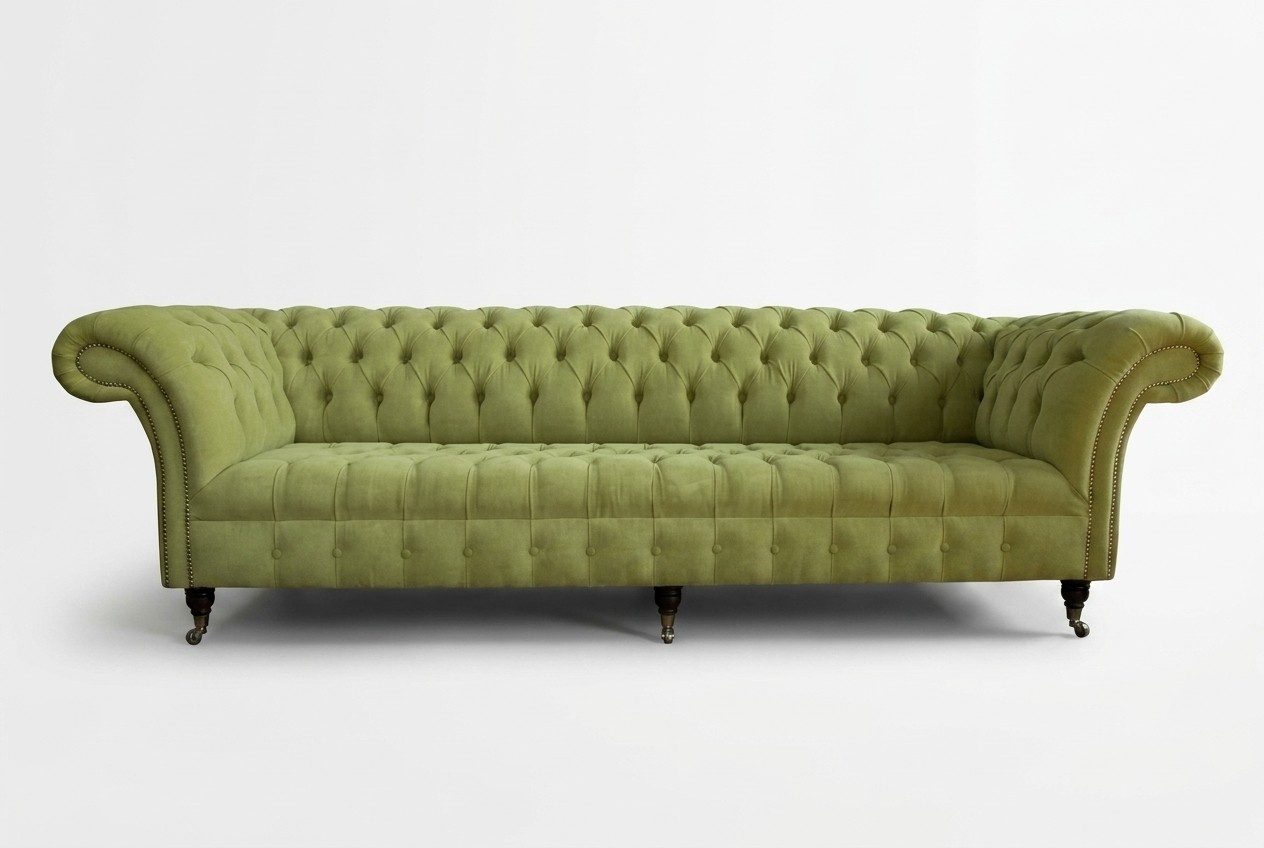 Chesterfield Big Textil Design Wohnzimmer Couch Sofa Polster 4 Sitz