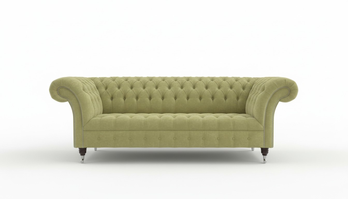 Chesterfield Big Textil Design Wohnzimmer Couch Sofa Polster 3 Sitz