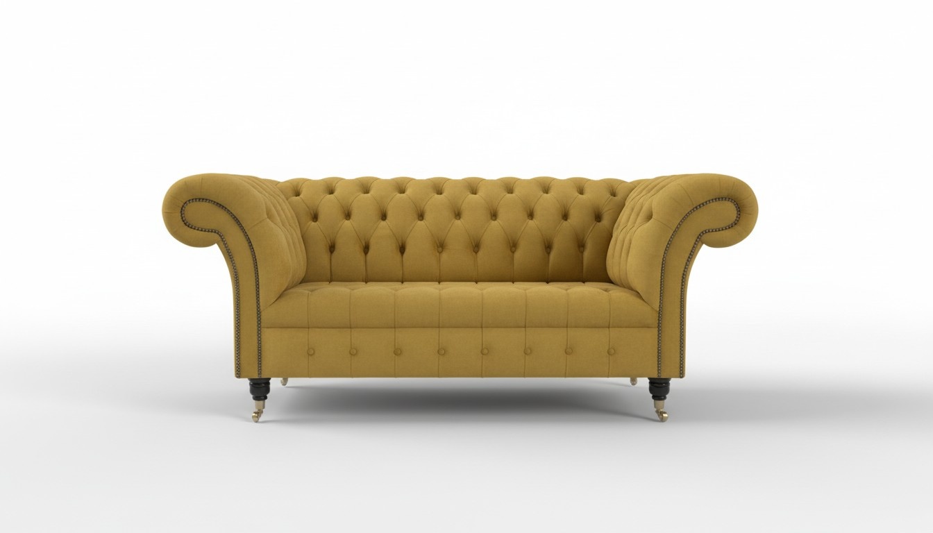 Chesterfield Big Textil Design Wohnzimmer Couch Sofa Polster 2 Sitz