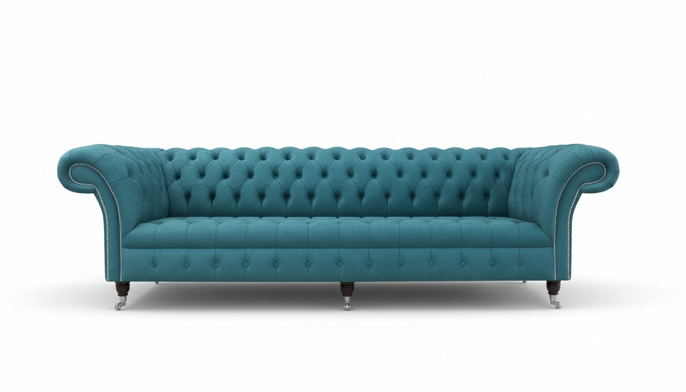 Chesterfield Big Textil Design Wohnzimmer Couch Sofa Polster 4 Sitz