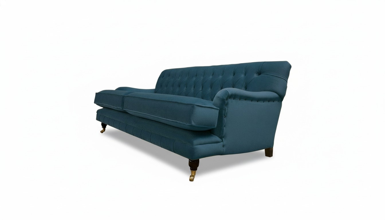 Chesterfield Blau Stoff Wohnzimmer Design Couchen Polster Sofa Sofas
