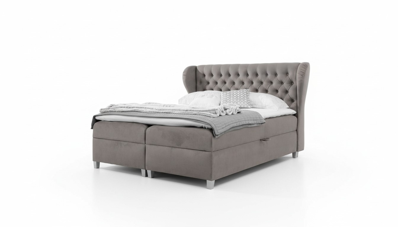 Chesterfield Boxspringbett Luxus Schlafzimmer Einrichtung Modern Polsterbett