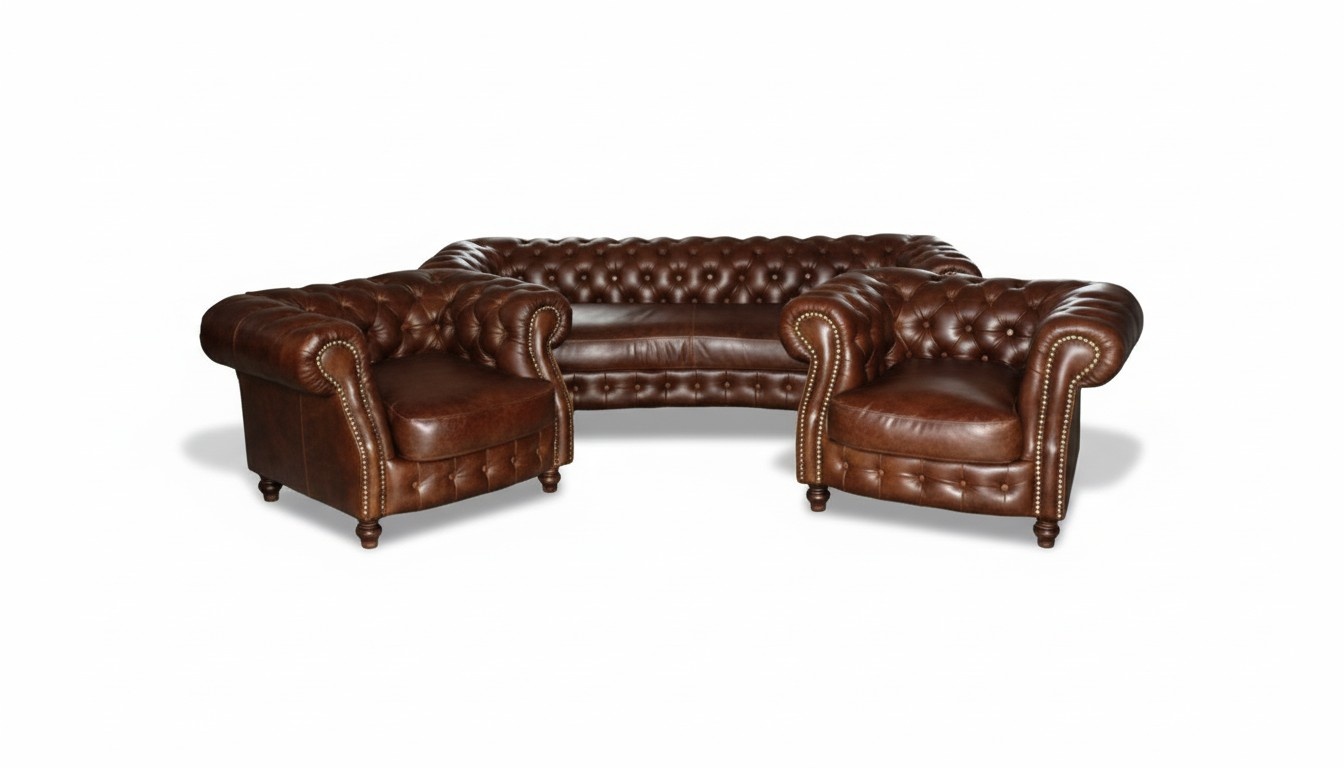 Chesterfield Braun Ecksofa Sofa Couch Polster Eckgarnitur Wohnzimmer