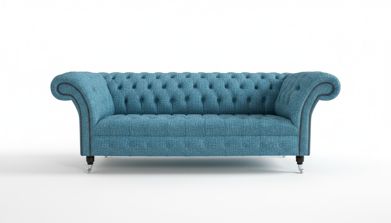 Chesterfield Couch 3 Sitzer Polster Sitz Textil Stoff Leder Couchen