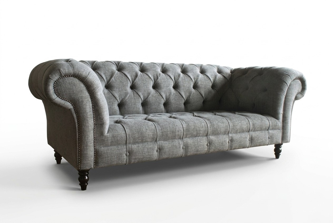 Chesterfield Couch Ledersofa Textil Couchen 100 Farben zur Auswahl Dreisitzer