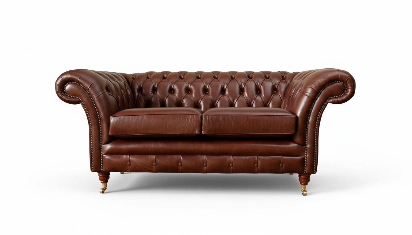 Chesterfield Couch Polster Leder Sofas Couchen Braune Zweisitzer Neu