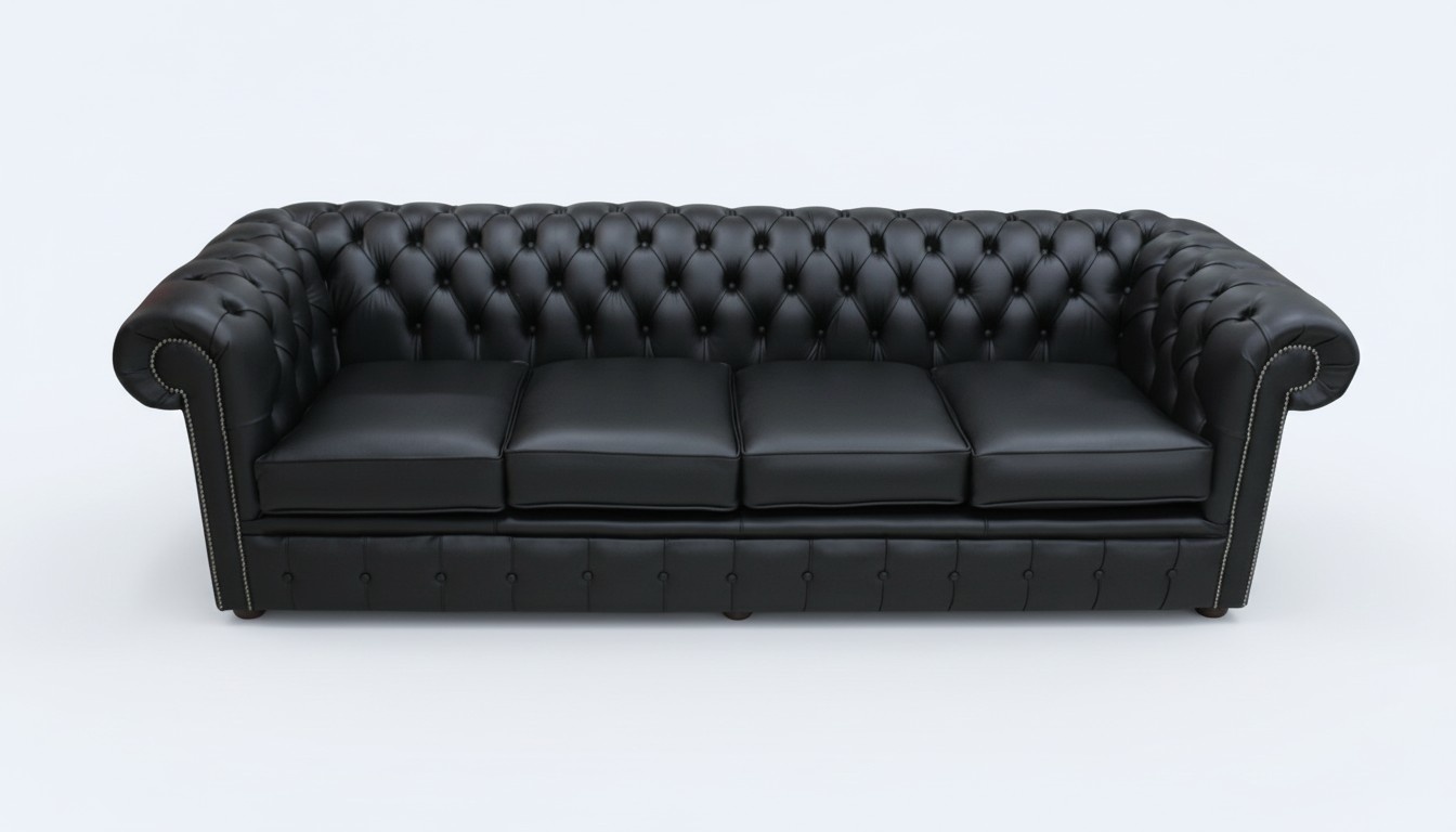 Chesterfield Couch Polster Sofas Klassischer Leder Schaffhau 4 Sitzer - #208
