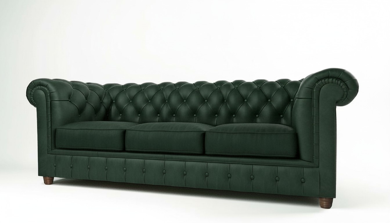 Chesterfield Couch Sofa Polster 3 Sitzer Couchen Sitz Garnitur Sofas Grüne